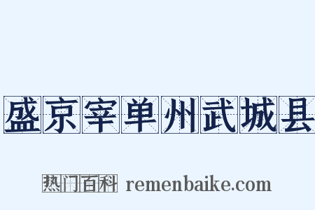 盛京宰单州武城县是什么意思的图片